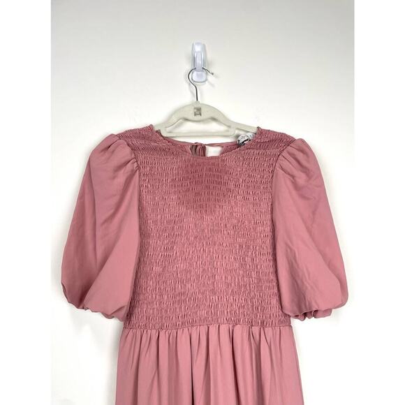 NWT WAYF Camden Smocked Puff Sleeve Tiered Maxi Dress - Picture 7 of 13